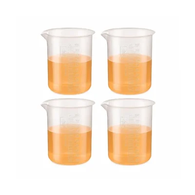 Labxprt 1000ml Pack of 4 Lab Measuring Beaker Polypropylene Embossed Scale