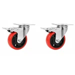MI 100 x 50 mm 250 kg Load Capacity Revolving With Brake Type PU Caster Wheel(Pack-2 pcs)