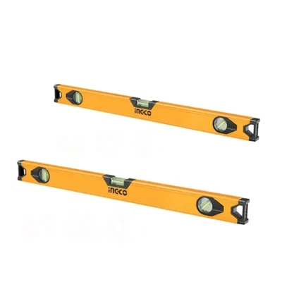 Ingco Professional Spirit Level Set Heavy Duty Aluminum Measuring Tools 100cm and 80cm 2 Piece Bundle
