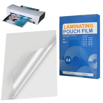 Premium Quality 100 pcs 125 Micron A4 Lamination Pouch, Glossy Laminating Pouch Film
