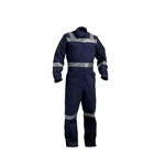 SENSE SAFETY 100% Cotton Boiler Suit, Unisex Blue, Medium, 225 GSM, Retardant, Multiple Pockets, Reflective Tape