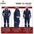 SENSE SAFETY 100% Cotton Boiler Suit, Unisex Blue, Medium, 225 GSM, Retardant, Multiple Pockets, Reflective Tape