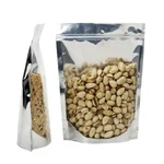 100gm Transparent Front and Silver Back Ziplock Standup Pouches for Dry Fruit Packaging