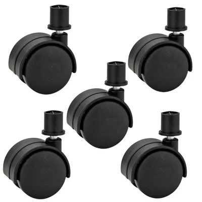 Premium Quality 50 mm Pillar  type Cooler Castor Wheel, Black Colour (Pack of 5)