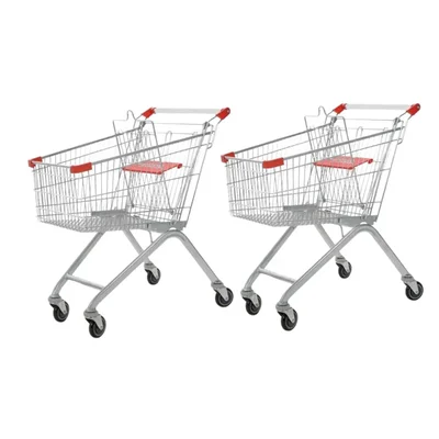 Bigapple Pack Of 2 European Style Heavy Weight King Shopping Trolley, 100L Capacity | BA-ES100