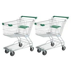 Bigapple 100L Capacity  Pack Of 2 Heavy Weight Asian Style King Shopping Trolley | BA-AS100