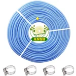 Agriansh 8 mm, 3 Layer Threaded Pvc Braided 100 Meter Hose Pipe With 4 Clamps for Garden, Car Wash