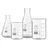 Bello (2pcs x 250ml), (2pcs x 100ml) Beakers and Conical Flasks with Graduation Marks, 3.3 Borosilicate Glass Material