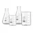 SBT Instruments 3.3 Borosilicate Glass 4pcs Combo of Beaker and Conical Flask 50ml, 100ml with Graduation Marks