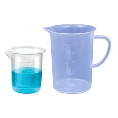 Bello 2pcs Polypropylene Beakers of 100ml & 500ml Capacity with Graduation Marks for Laboratory