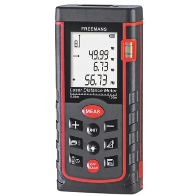Freemans 100m Laser Distance Meter | High Precision Indoor Measuring Tool with Backlit LCD Screen & Pythagorean Function PRO-L100