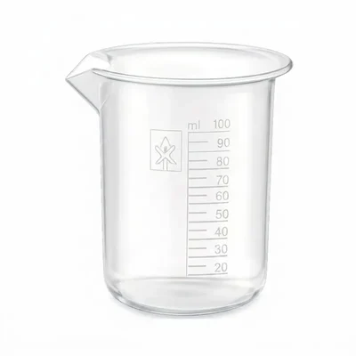 Labxprt 100ml Pack of 1 Laboratory Measurement Reusable Plastic Cup Transparent Body with Embossed Scale