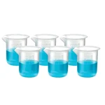 Bello 6pcs x 100ml Polypropylene Beakers with Graduation Marks for Laboratory