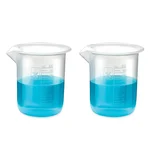 Bello 2pcs x 100ml Polypropylene Beakers with Graduation Marks for Laboratory