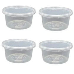 150 pcs, 100ml Reusable Transparent Container with Lid