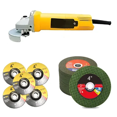 Heavy Duty 100 mm 950 W Angle Grinder With 50 Pcs Cutting Wheel & 5 Pcs Grinding Wheel, 11000 RPM