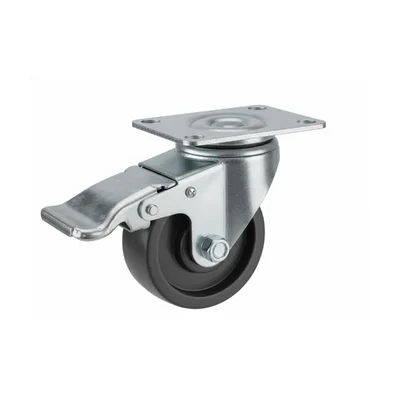 Heavy Duty 4 inch Swivel With Brake Type Bush Bearing Cast Iron Caster Wheel