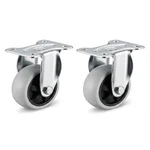 Heavy Duty 4 inch / 100 mm Pack Of 2 Fixed Type Single Ball Bearing PP Caster Wheel