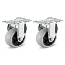 Heavy Duty 4 inch / 100 mm Pack Of 2 Fixed Type Single Ball Bearing PP Caster Wheel