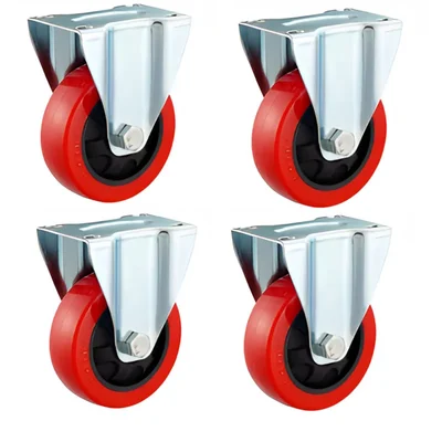 Prakash Pack Of 4 Medium Duty  100 x 50 MM Fixed Plate Type Caster Wheel