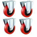 Prakash Pack Of 4 Medium Duty  100 x 50 MM Fixed Plate Type Caster Wheel
