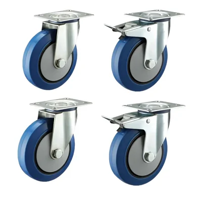 Prakash Pack Of 4 Medium Duty 100 x 38 MM Swivel & Swivel With Brake Type Caster Wheel