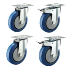 Prakash Pack Of 4 Medium Duty 100 x 38 MM Swivel & Swivel With Brake Type Caster Wheel
