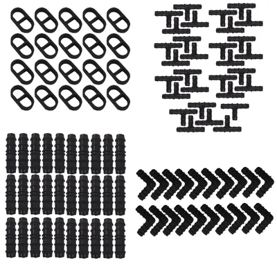 Heavy Duty 100 Pcs of Drip Irrigation Kit, 1/2 inch Tubing Set Accessories (Tees, Couplings, Elbows, End Cap)