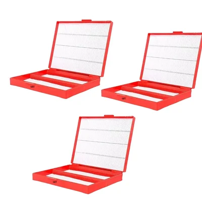 SBT Instruments 3 Pack Slide Box for 100 Slides Each including Index, Plastic Material