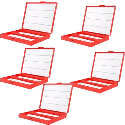 SBT Instruments 7 Pack Slide Box for 100 Slides Each including Index, Plastic Material