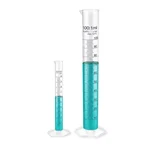 Labxprt 10-100ml Set of 2 Plastic Graduated Cylinder Accurate Volume Measuring for Chemistry Labs