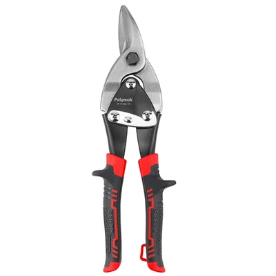 Polymak 250mm Aviation Snip Left Cut Forged Alloy Steel Serrated Sheet Metal Shears Comfort Grip HT-P-ASL-10