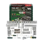 ROCKFORCE 108-Piece 1/4" & 1/2" Drive Socket Set Cr-V, 6-Point (RF-41082-5W)