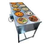 Heavy Duty 10 Pot Electric Bain Marie For Buffet Purpose 3kW, SS Body with Temperature Controller