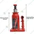 Titan 10 Ton Capacity Iron Red Hydraulic Bottle Jack for Compact SUVs, Mini Truck, Tractor - 395 mm Maximum Lifting Height (6 Months Warranty)