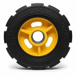 Heavy Duty 250 x 75 MM / 10 x 3 Inch 350 Kg Load Capacity Rubber Wheel ( C.I + Wheel ) Without Ball Bearing