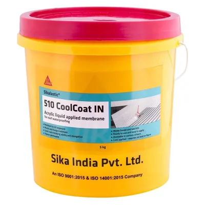 Sika 10 Kg Cool Coat Acrylic Roof Waterproofing & Heat Reflective Coating (SikaLastic 520)
