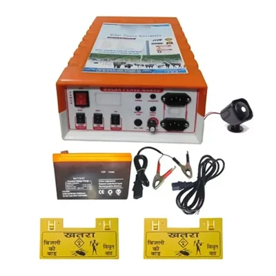 Urja Agricare Zatka Plus Solar Fence Energizer up to 50 Acre Field with Battery, Connector, Cables, 2 Pcs Warning Plates