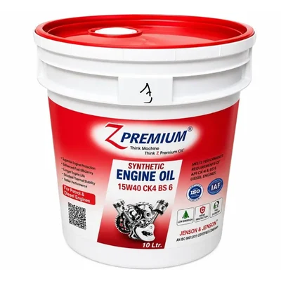 ZPremium 10 Litre 15W40 CK4 BS-6 Synthetic Engine Oil High Fuel Efficiency Protection Car Lubricant
