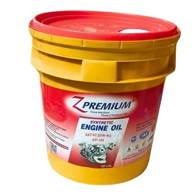 ZPremium 10 Litres 10W-40 API SM Synthetic Technology 4T Motorbike Engine Oil Smooth Ride Lubricant