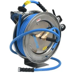 Zephyr ZWR1015SS-PR Auto Retractable Hose Reel Stand with 10 mm 15 m Hose Pipe for Garden and Industrial Purposes