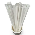 Pack-4000| 10 mm- Ht 197m Prepack, Disposable Paper Straw for Picnic, Travel, Food Truck