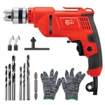 HPD Shakti 10mm 500 Watt Variable Speed & F/R Function Electric Drill Machine With Drill Bits & Accessories
