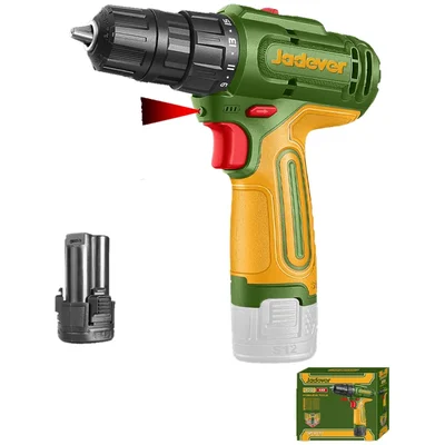 Jadever 10mm 12V Cordless Max. Torque 20 Nm Drill/Driver With Battery, 0-400 RPM/ 0-1500 RPM (JDCDS565)