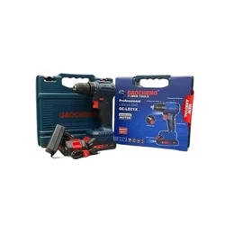 GAOCHENG 10mm Cordless Drill, 23 Torque Stages, Brushless Motor, LED, Lithium Battery, Rubber Handle (GC-LD21X)