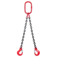 LIFT IT 4.5 Ton Load Capacity 10 mm Double Leg G80 Chain Sling With Hook, Masterlink & Chain Connector(Size-2 Meter)