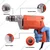 Heavy Duty 10mm Drill Machine With Wood Drill Bits, Flat Bits, Tester, Plier, Wire Cutter, Hammer & Wrench For Wood Work Purposes