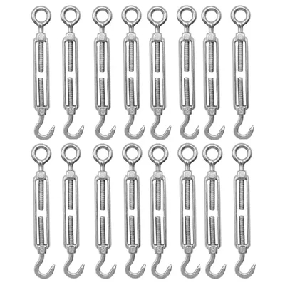 Premium Quality 10 mm Eye to hook Commercial Mild Steel Galvanized Turnbuckle (Pack of -16)