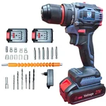 Premium Quality 10mm 21V Brushless Cordless Metal Chuck Drill Machine With 25 Pcs Accessories Kit