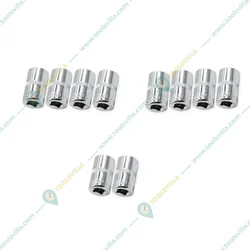 Keaa 10 Pcs 1/4 Inch Drive 6 Point Standard 10 mm Chrome Vanadium Metric Socket for Hex Fasteners Manual Use